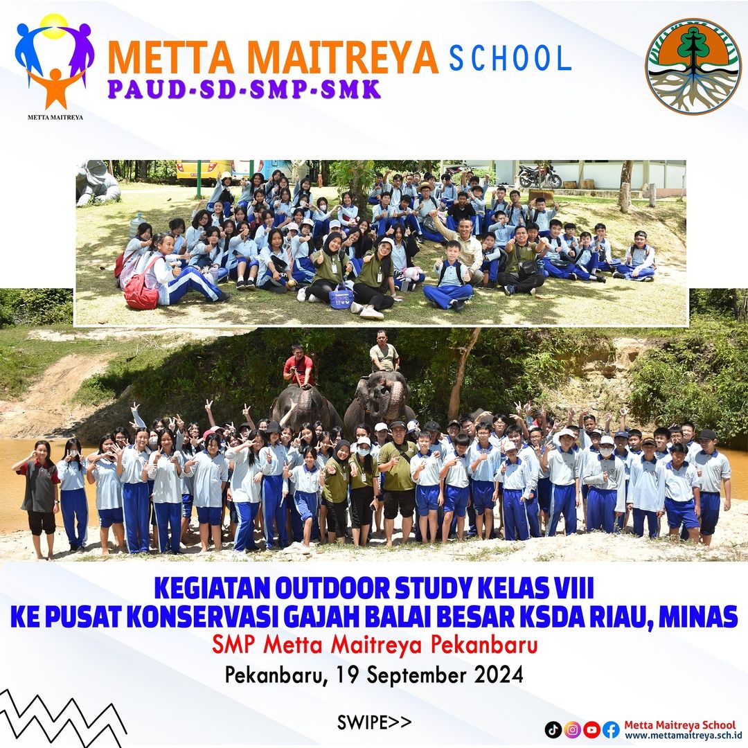 Kegiataan Outdoor Study Kelas VIII Ke Pusat Konservasi Gajah Balai Besar KSDA Riau Minas